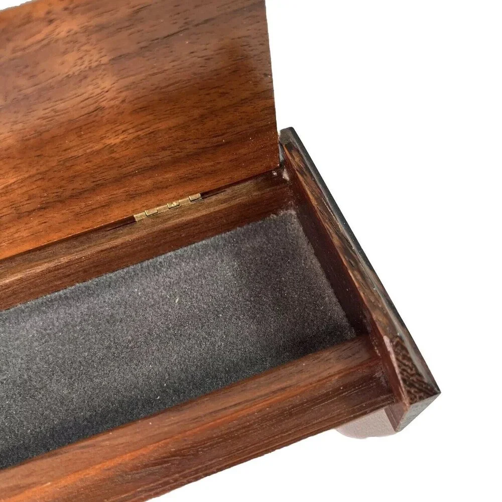 Wooden Jewelry Valet Keepsake Box Glasses Pens Treasures Desk Dresser